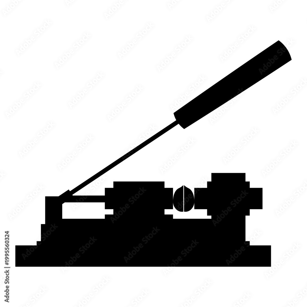 Fototapeta premium Nut cracker nutcracker icon black color vector illustration image flat style