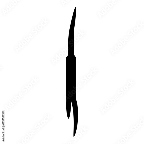 Fish-scaling knife Shrimp peeling knife icon black color vector illustration image flat style