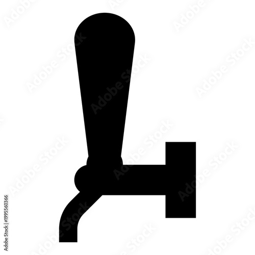 Tap for beer element of pump with handle icon black color vector illustration image flat style