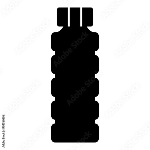 Plastic bottle of water icon black color vector illustration image flat style