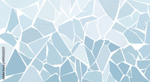 Bild auf Leinwand A mosaic of light blue and white polygonal shapes