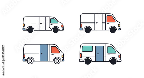 Transport Van Line art vector abstract clean pattern illustration