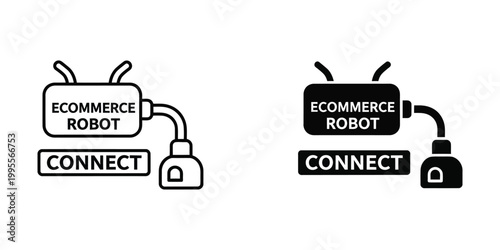 Ecommerce robots connecting to different types of power sources for automation tasks