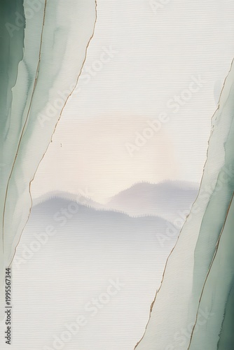 Abstract watercolor mountain layers background
