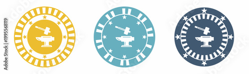 Anvil icon. Anvil illustration label design. Design for business. Vector illustration.