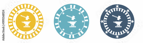 Anvil icon. Anvil illustration label design. Design for business. Vector illustration.