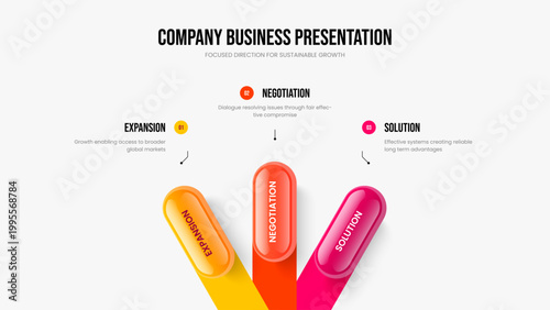 Service Portfolio Three Option Infographic Frame Design. Visual Campaign Presentation Layout Vector Illustration. Professional Insight 3 Step Diagram Slide Template.
