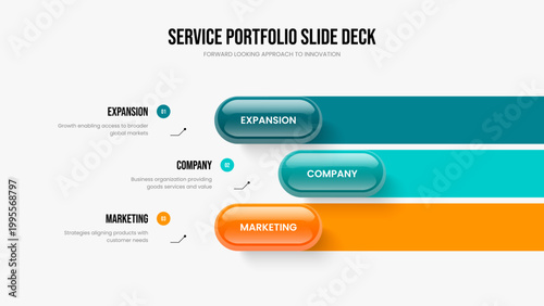 Project Visualization 3 Step Diagram Slideshow Layout. Financial Review Presentation Template Vector Illustration. Digital Proposal Three Option Infographic Frame Design.