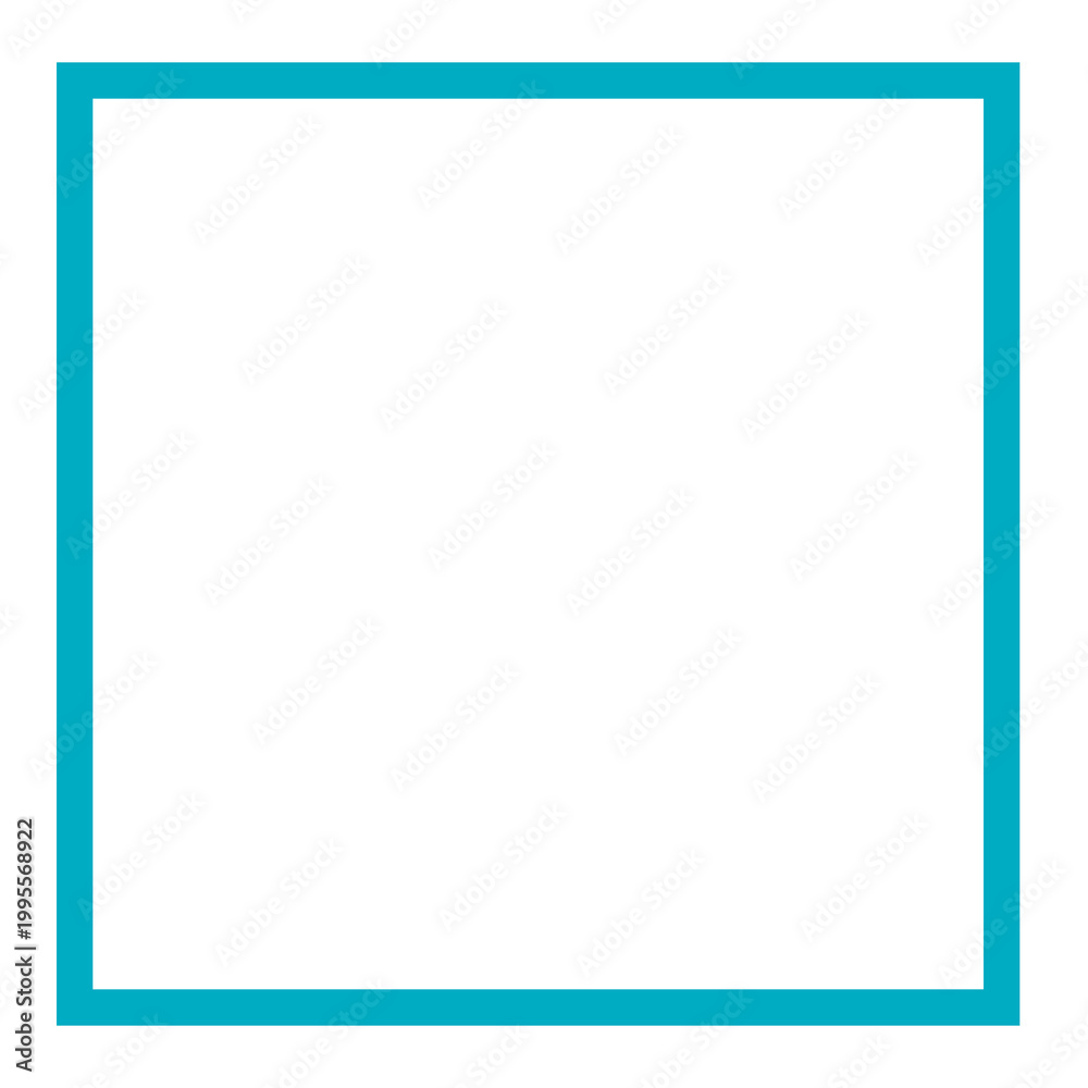 Obraz premium Cyan, Aqua Square Minimalistic Outline Design