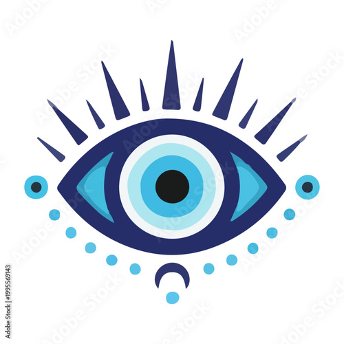 Blue Evil Eye Nazar Protection Symbol Illustration