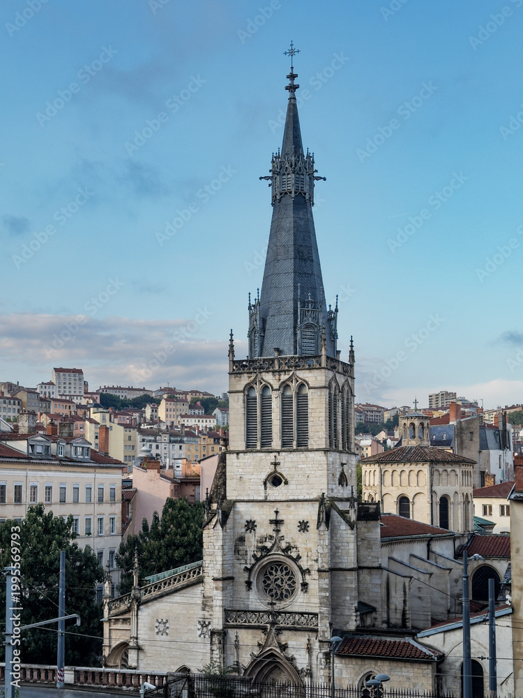 Obraz premium Eglise Saint-Paul in Vieux Lyon, the old town of Lyon, France.