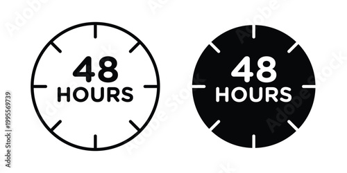 48 hours icon - Vector design set