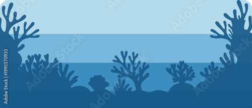 Blue Underwater Coral Reef Background