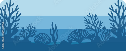 Underwater Coral Reef Silhouette