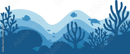 Underwater Coral Reef Ocean Scene