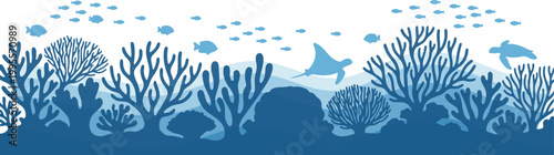 Underwater Coral Reef Silhouette