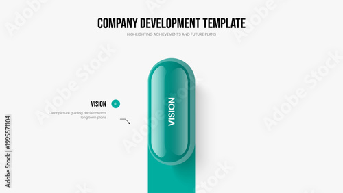 Corporate Solution Presentation Layout Vector Illustration. Product Portfolio 1 Option Diagram Slide Template. Visual Proposal One Element Infographic Frame Design.