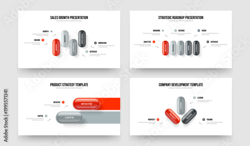 Professional Profile Four Five Two Three Element Infographic Frame Template Vector Illustration Collection. Sales Portfolio 4 5 2 3 Option Diagram Presentation Layout Bundle.