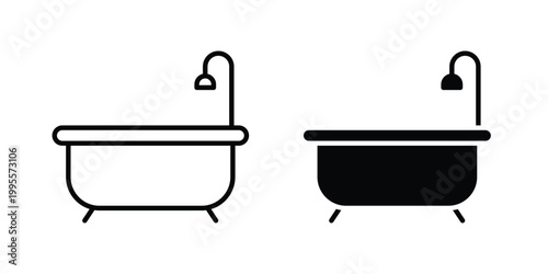 Bathtube icon - Vector design set