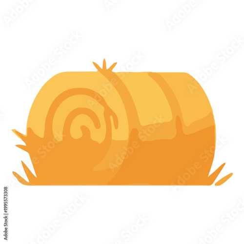Illustration of a Round Hay Bale for Agriculture and Farming