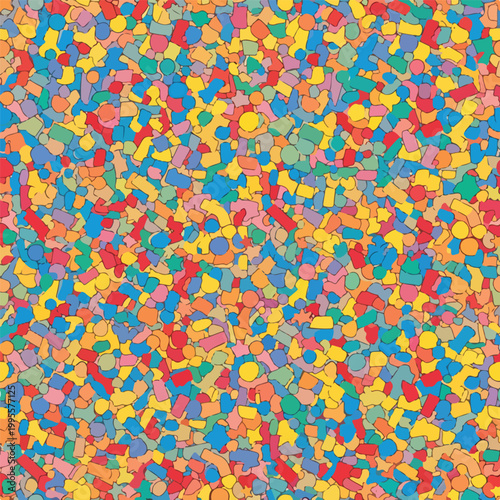 Fotografija A colorful abstract composition of various shapes (1)