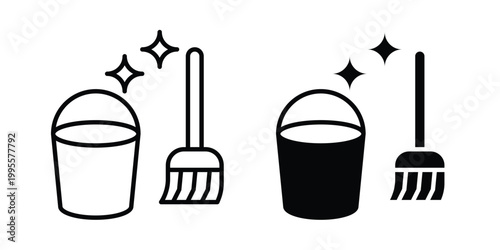 Cleaning service icon - Vector design set