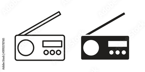 Tableau sur toile Radio icon concept design set. Icon Element For Design