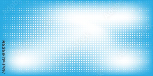 Warna halftone tekstur Putih dengan awan. Vektor pola awan abstrak bertitik latar belakang tekstur piksel dengan ruang salinan. Langit mendung vintage