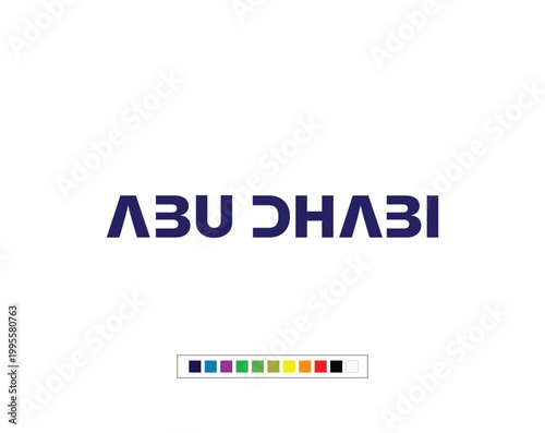 Modern vector logo featuring Abu Dhabi skyline inspired elements, suitable for travel, tourism, real estate, corporate branding and business identity projects in UAE with clean and scalable design