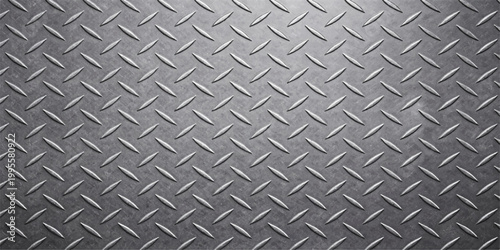 Foto Seamless industrial diamond plate metal texture background with silver steel sur