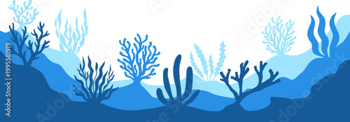 Blue Underwater Coral Reef Frame