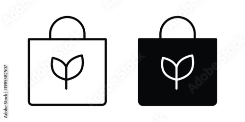 Eco bag icon - Vector design set
