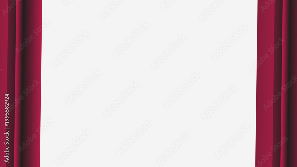 Obraz premium Red stage curtains open reveal blank white background theatrical presentation design