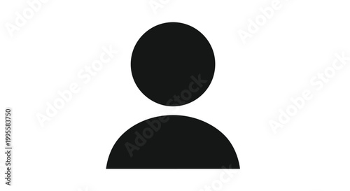 A simple black silhouette of a person s head and shoulders against a plain white background