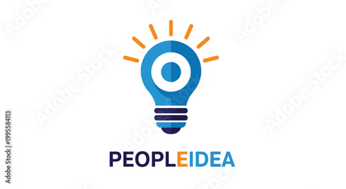 A vibrant graphic depicts a lightbulb symbol with radiating lines accompanied by the text peopleidea below