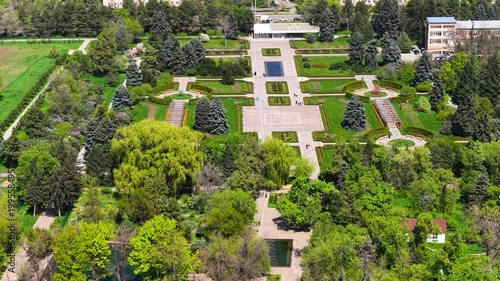 Flowering of Sievers apple trees in the Botanical Garden of Almaty. Slow motion video. The view from the drone.