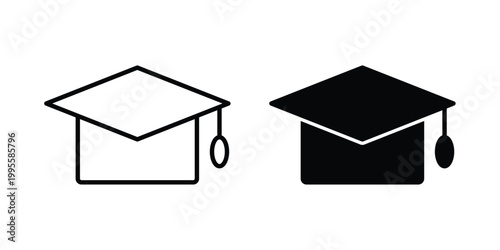 Graduation hat icon - Vector design set