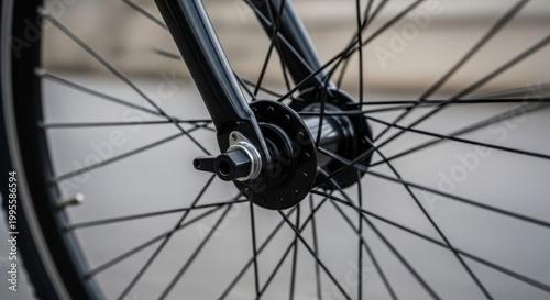 Close-up of a spinning bicycle wheel hub and spokes showing intricate detail and motion