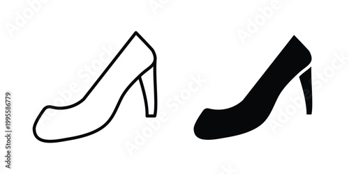 High heel shoes icon - Vector design set