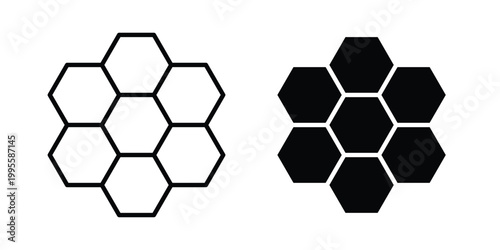Honeycombs icon - Vector design set