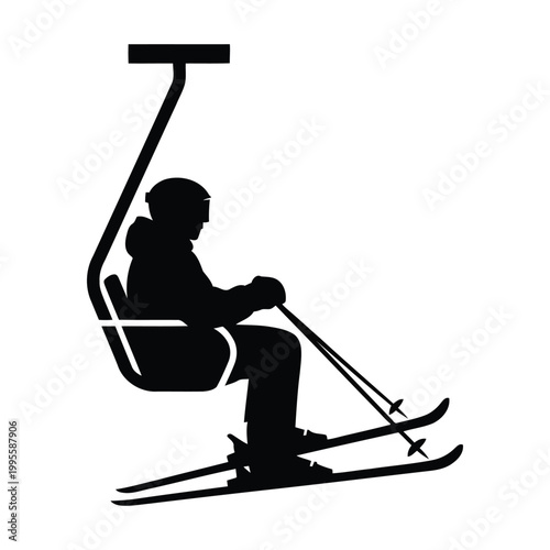 Skier Silhouette Vector – Winter Sports Action Athlete SVG PNG EPS Clipart