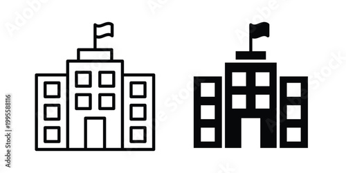 Institution icon - Vector design set