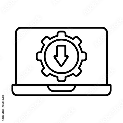 Laptop icon vector. System administrator illustration sign. pc symbol. Devops logo.  