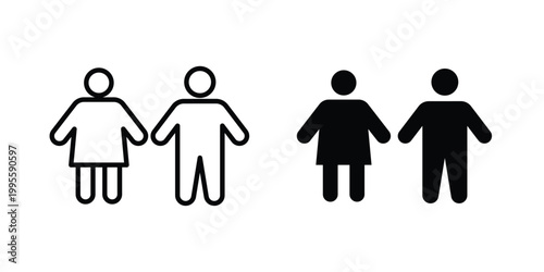 Man and woman icon - Vector design set