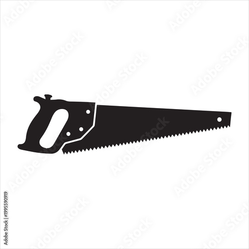 hand saw icon silhouette
