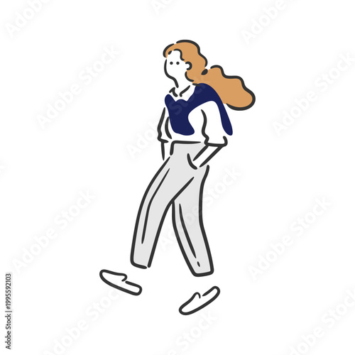 テレビ局で働く女性のイラスト素材