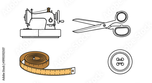 Tailoring Studio Line art abstract simple illustration