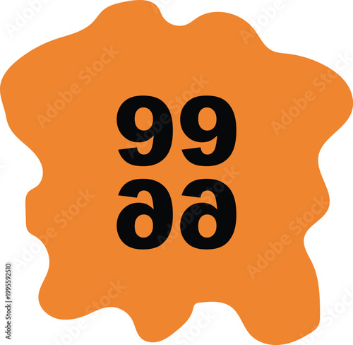 Orange speech bubble with lowercase "gg aa" text in dark blue