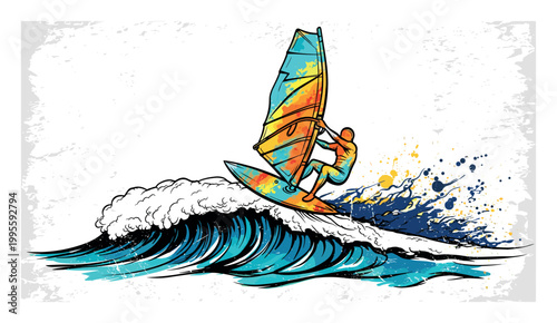 Windsurfing Action on Waves