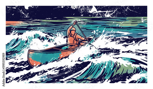 Canoeing Through Raging Rapids